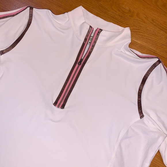 TAIL TECK~Size 14 ~Quarter Zip Long Sleeve Top Performance Jersey ~Shirt - Picture 3 of 12